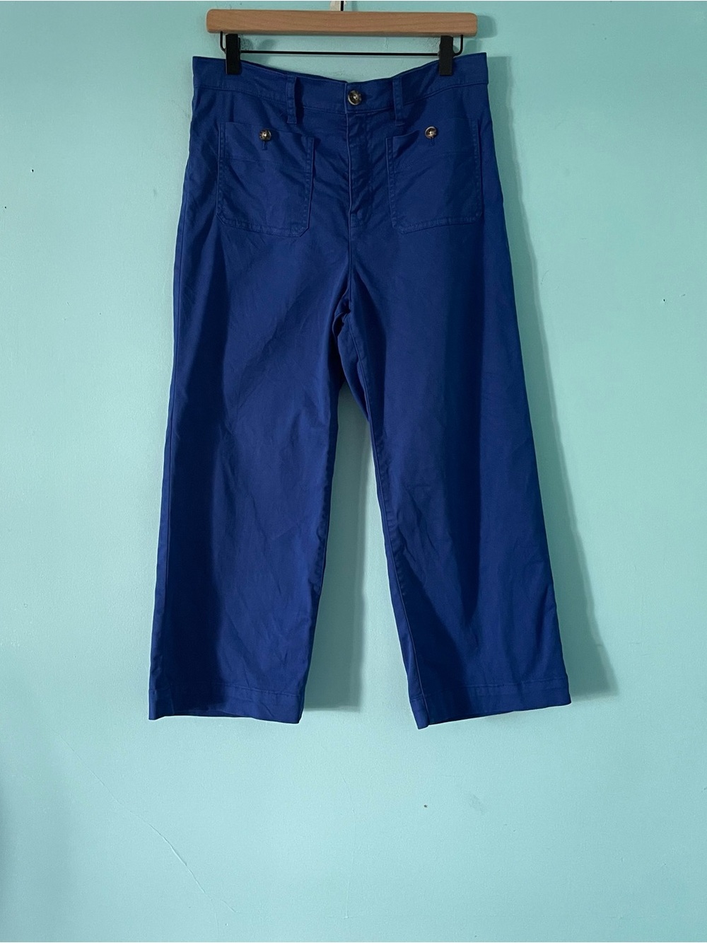 J. Crew Sailor Slim Wide Leg Chino Pant 29P Resort Coastal Royal Blue Summer